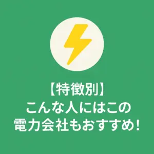 【特徴別】こんな人にはこの電力会社もおすすめ!